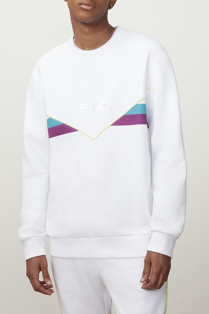 Fila Sweatshirt Mens White Leroy - Ireland 05641-UIXP